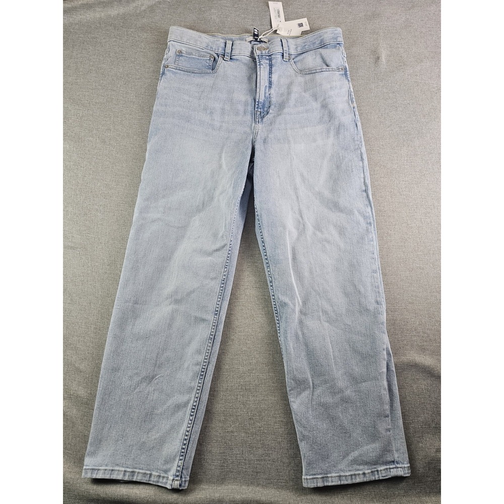 Spanx Lycra FitSense Slim Straight Jeans Turner Wash Womens Size 12 Blue Denim